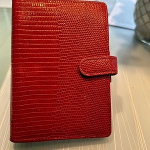 B8,351 Filofax Red Lizard Leather Pocket Size